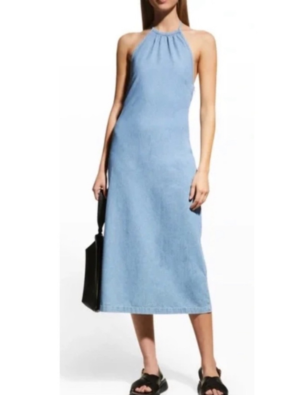 Rag & Bone Zoe halter chambray denim midi dress size XS - Picture 6 of 10